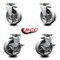 Service Caster 5'' V-Groove Semi Steel Swivel Caster Set with Bronze Bearings 2 Brakes, 4PK SCC-20S520-VGBZ-2-TLB-2 - alternate 2